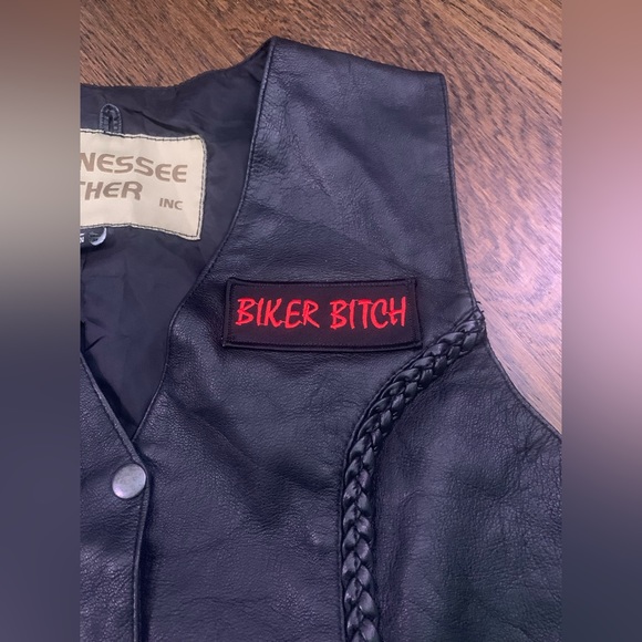 Vintage Biker Leather Vest - Picture 2 of 7